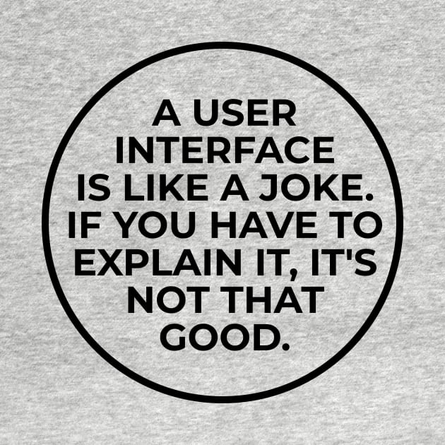 A user interface is like a joke by programming humor